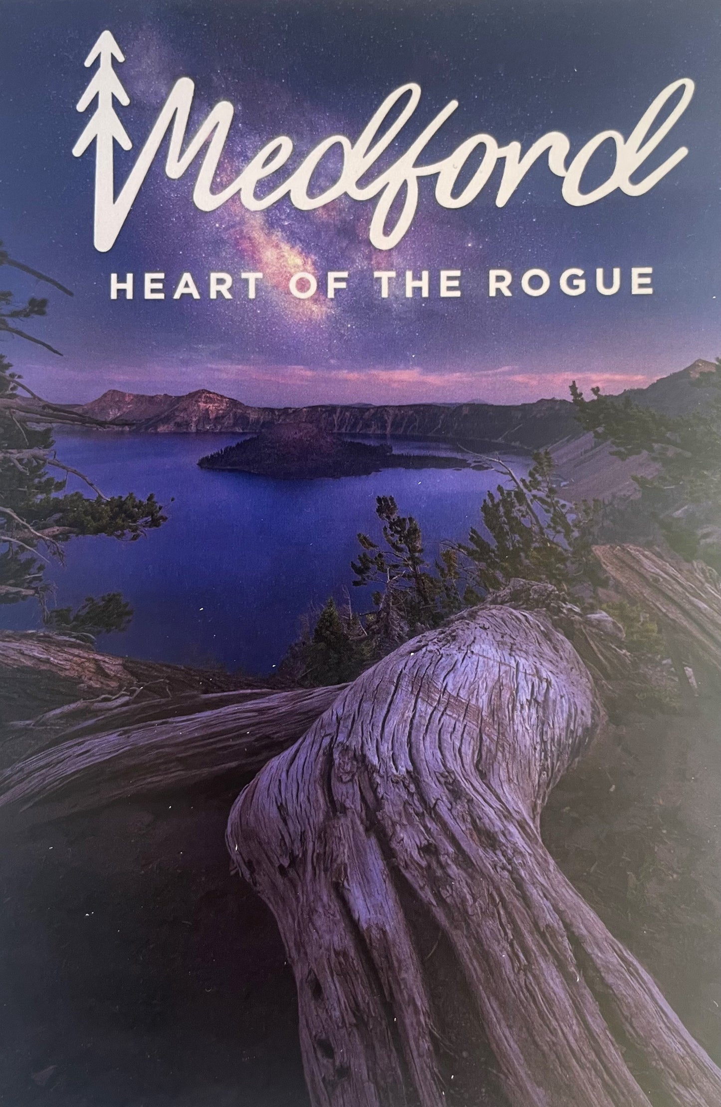 Crater Lake Night Sky Postcard