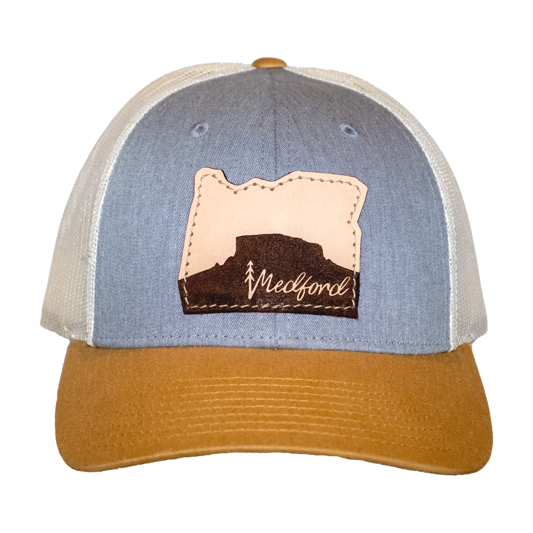 Oregon State Table Rock Leather Patch Snapback Hat