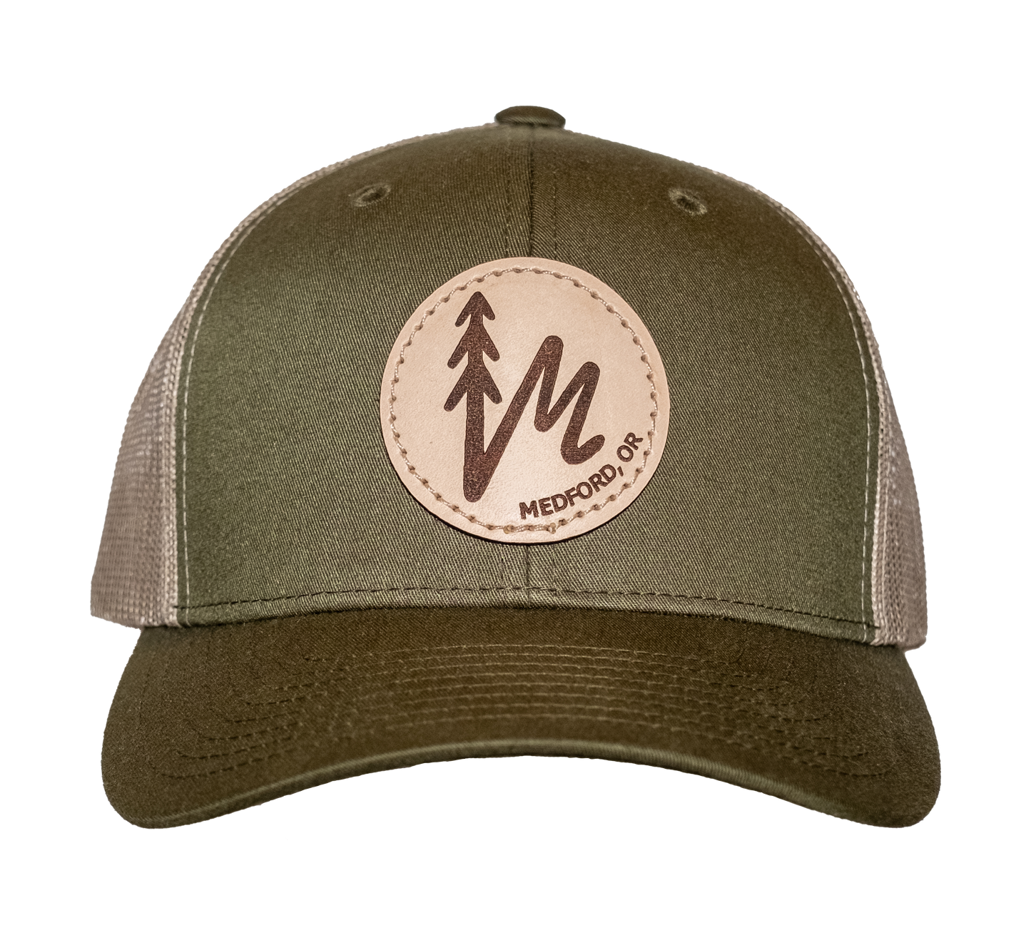 Medford M Leather Patch Snapback Hat