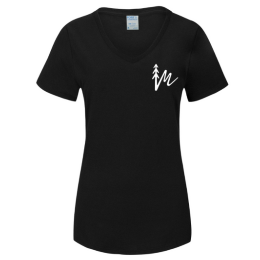 Women's Short Sleeve V-Neck, Black